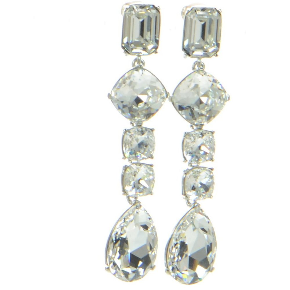 Oscar De La Renta Bold Crystal Teardrop Earrings